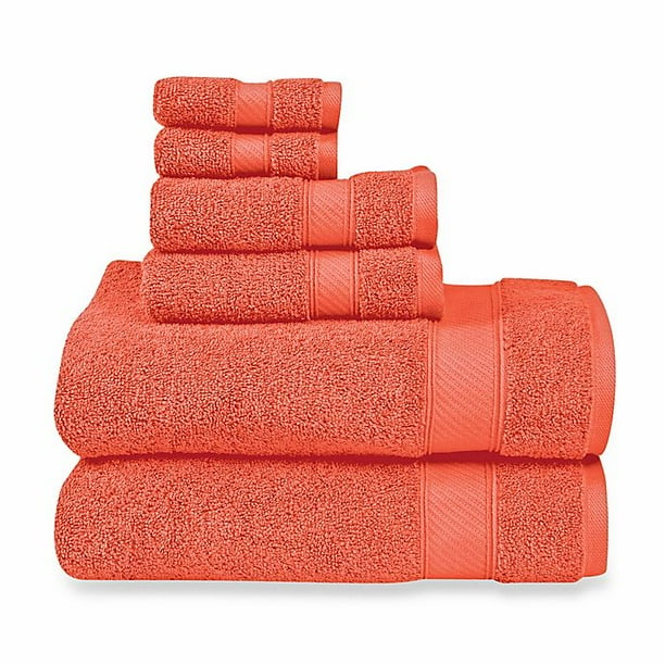 Wamsutta 6Piece Hygro Duet Bath Towel Set in Paprika