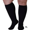 thumbnail image 3 of Jumpingount 2 pares de calcetines de compresión pantorrilla ancha para el cuidado de la salud Color de la piel multicolor práctico compresor de Medias Negro/Cubierta para los dedos SG, 3 of 6