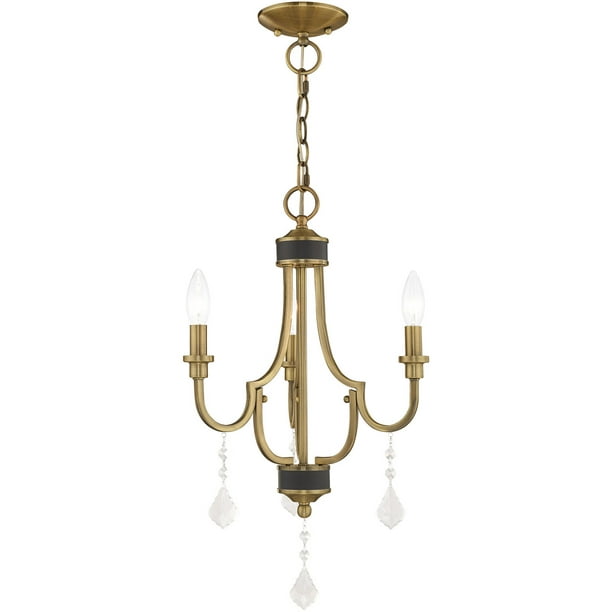 Mini Chandeliers 3 Light Fixtures With, Small Chandeliers Antique Brass