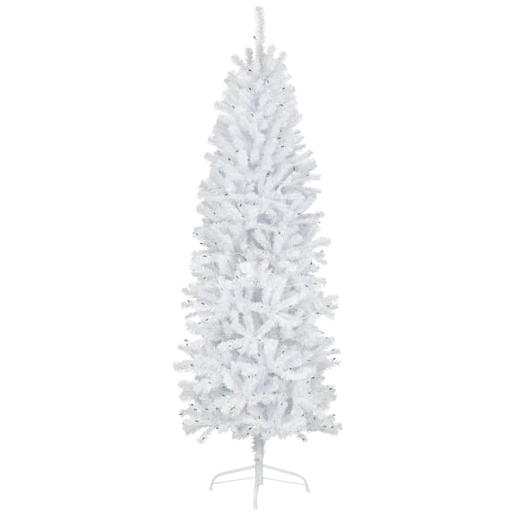 6.5' Pre-Lit Slim Geneva White Spruce Artificial Christmas Tree Green