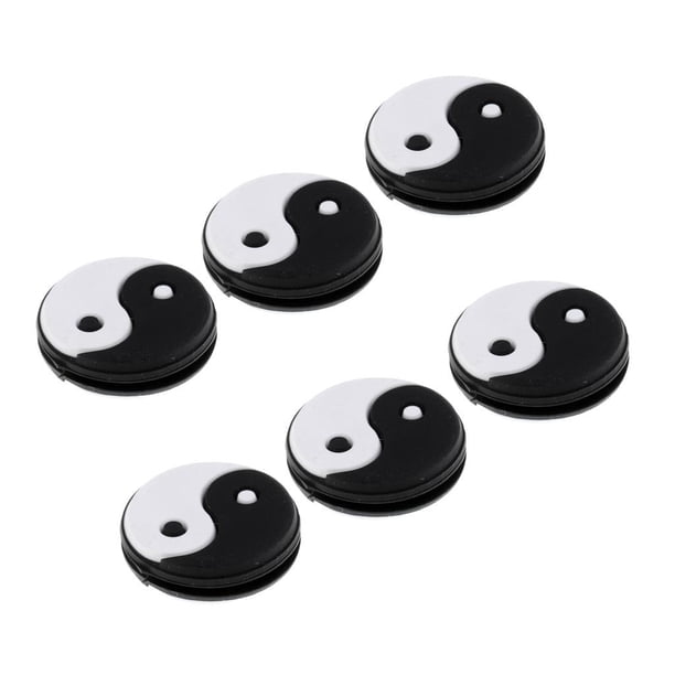 Amortiguador de vibraciones para raquetas de tenis - Amortiguadores de impactos de silicona para cuerdas de raquetas Blanco negro