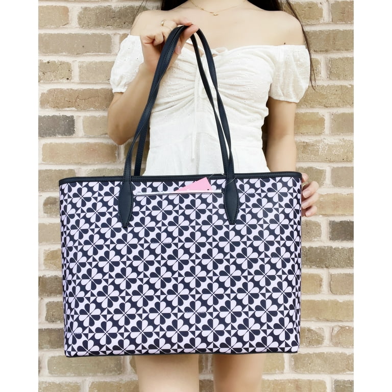 Kate Spade Hollie Spade Top Zip Shoulder Tote Clover Geo Purple Navy Multi