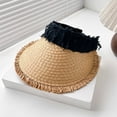 thumbnail image 3 of HONHUZH Summer Hats Womens Summer Wide Brim Visor Hat Ponytail Hole Foldable Sun Protection Cap, 3 of 5