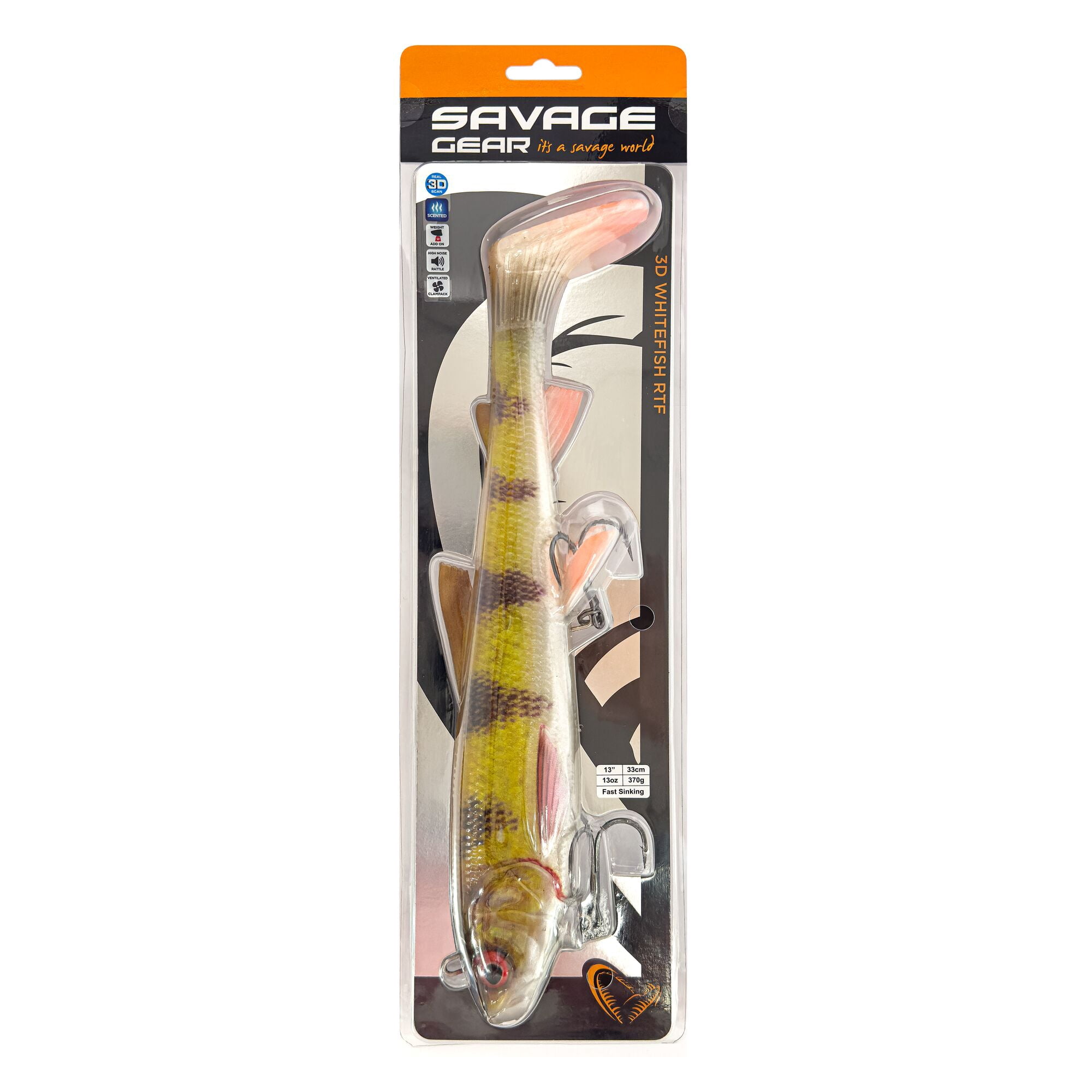 Savage Gear 3D Fishing Lure, 13 in, Walleye (1-count)