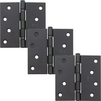 Stone Harbor Hardware 4" Ball-Bearing Door Hinges, Square Corner, Matte Black, 3-Pack