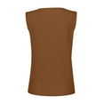thumbnail image 5 of Tank Tops for Women Plus Size Clearance under $10 Buttons Sleeveless V-Neck Summer Casual Tank Khaki XXL, 5 of 5
