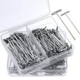 thumbnail image 2 of 150Pcs T Shape Needles Stainless Steel Wig Making Clip Hair Weave Fixing Pins Sewing Wig Tools, 2 of 9