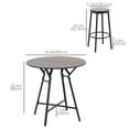 thumbnail image 3 of HOMCOM 5-Piece Bar Table and Chairs Set, Space Saving Dining Table with 4 Stools for Pub & Kitchen, Dark Brown, 3 of 10