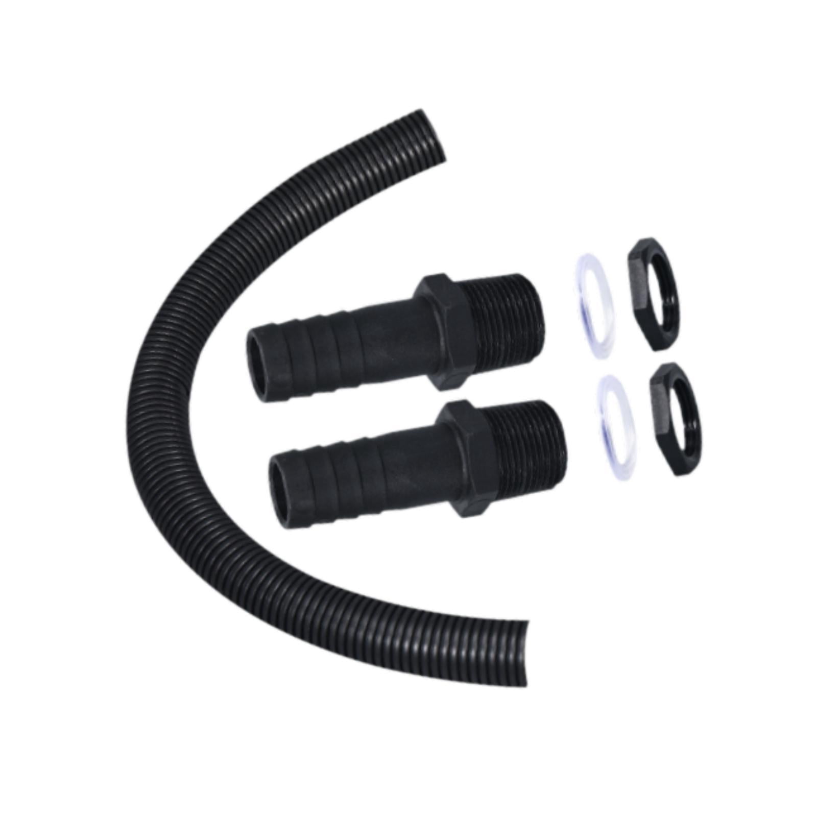 oshhni Rain Barrel Connector Kit Balcony Water Storage Tanks Joining Lawn with Hose Black