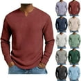 thumbnail image 6 of Long Sleeve Shirts for Men, Men's Waffle Long Sleeve Shirts V Neck Thermal Pullover Tops Knit Tshirt Casual Basic Lightweight Undershirt, 6 of 7