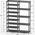 thumbnail image 6 of Tall Garage Shoe Rack Large Capacity,Two Rows Versatile Hooks Storage Boot Shelf Black 24-35 Pairs, 6 of 6