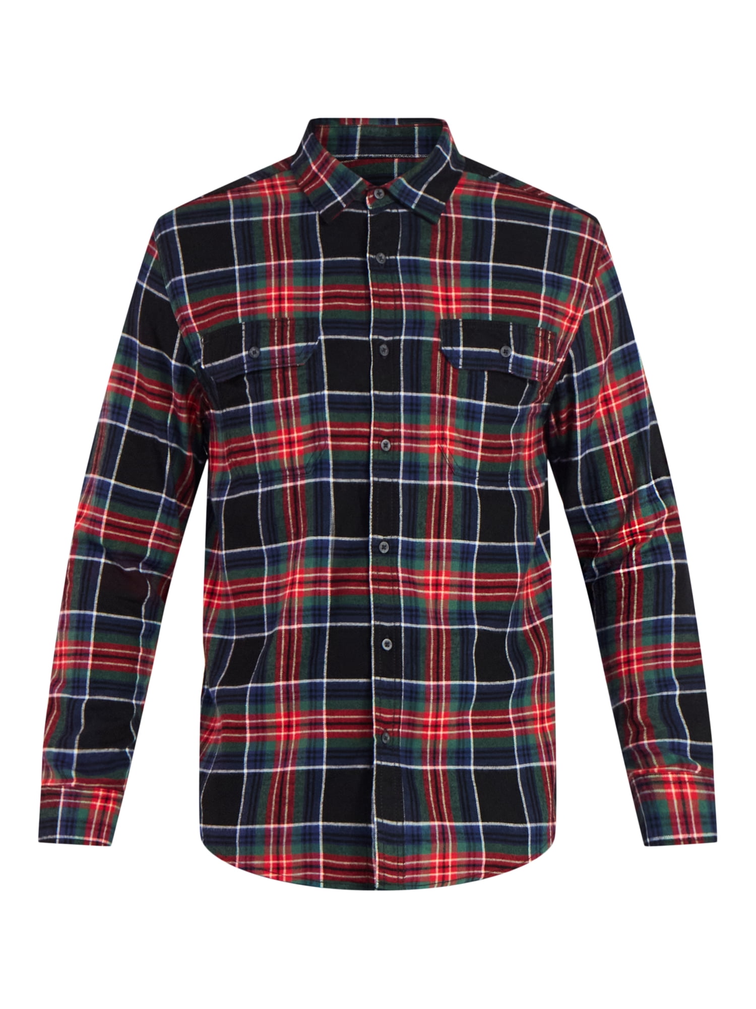 George Men's & Big Men's Relaxed Fit Double Pocket Flannel Shirt, Sizes XS-3XLT