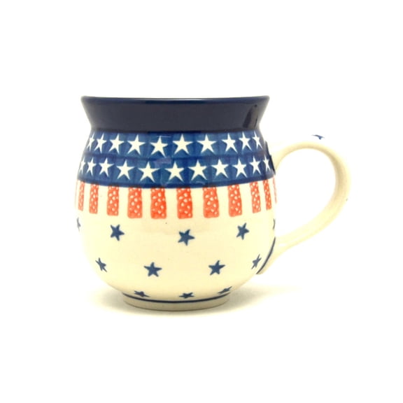 Polish Pottery Mug - 11 oz. Bubble - Stars & Stripes