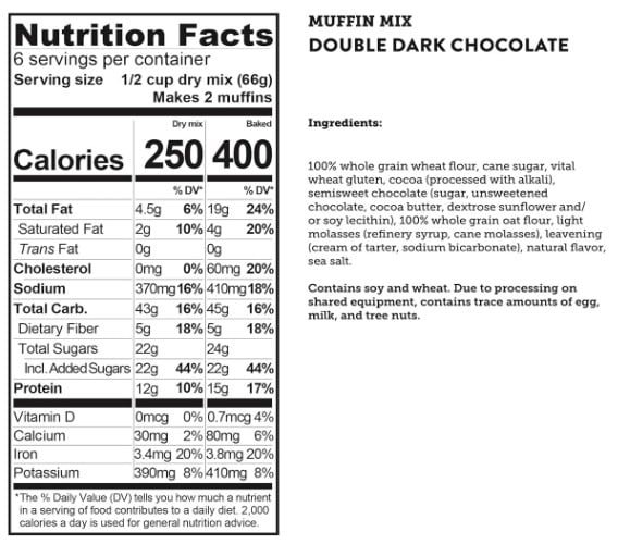 Kodiak Protein Packed Muffin Mix, Double Dark Chocolate, 14 oz (Pack of 16)