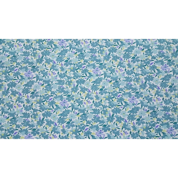 Percale Sheeting Fabric 102" Teal & Aqua Floral