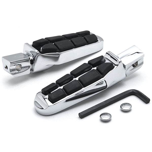 Krator Tombstone Motorcycle Foot Peg Footrests Chrome L&R Compatible