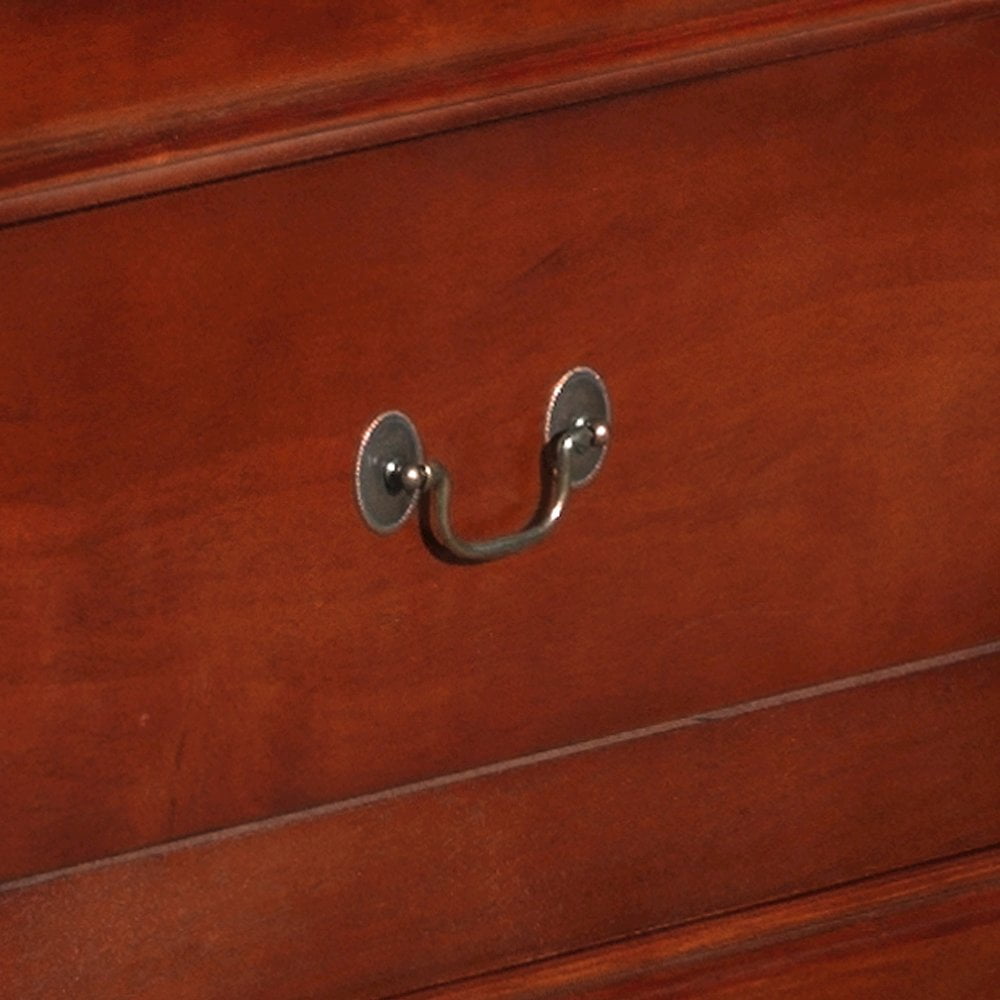 Glory Furniture Louis Phillipe King Storage Bed in Cherry Color