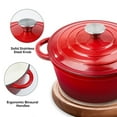 thumbnail image 4 of Hawsaiy 4.5 QT Enameled Cast Iron Dutch Oven with Lid, Nonstick Cookware for Baking, Roasting, Braising & Cooking, Dual Handles, Red, 4 of 10