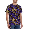 thumbnail image 2 of Bixox Men's Golden Snake And Purple Rose Printed Short Sleeve Skinny Athletic T-Shirt, 2 of 6
