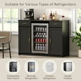 thumbnail image 5 of Herture Mini Fridge Cabinet,Coffee Bar Cabinet with Fridge Space & Wine Storage with Outlet,Fits 24" Fridge,Mini Fridge Stand,Buffet Sideboard Table Wine Cabinet for Kitchen Dining Room Black KH04MRB, 5 of 9