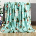 Alex Christmas Throw Blanket Flannel Snowflake & Gingerbread 2024