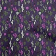 thumbnail image 1 of oneOone Cotton Silk Dark Purple Fabric Cactus Dress Material Fabric Print Fabric By The Yard 42 Inch Wide, 1 of 5