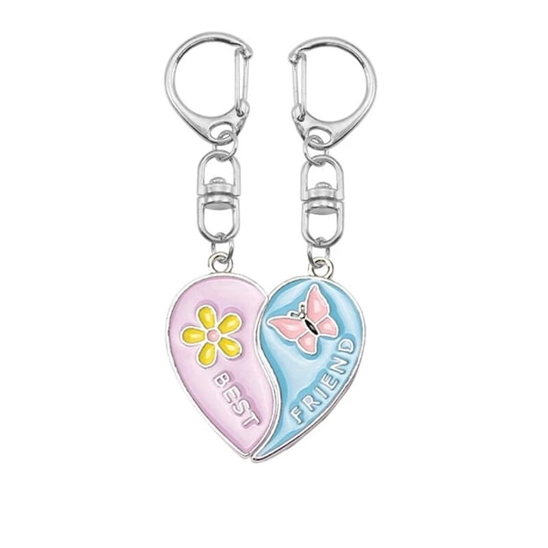 LLavero de pareja BFF de Hamburgo para mujeres y hombres, colgante en forma de corazón con letras de dibujos animados, mochila de moda, accesorios de joyería, regalo lindo