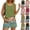 C03# Green, variant on Hawaiian Outfits for Women 2 Piece Sets Sleeveless Scoop Neck Tank Tops and Beach Shorts Set Loungewear 2 Pc Sets Army Green L
