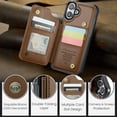 thumbnail image 3 of Dteck for iPhone 16 Plus Case with Card Holder, PU Leather Wallet Case for Women Men with RFID Blocking Card Slot Magnetic Closure Shockproof Protective Phone Cover for iPhone 16 Plus,Brown, 3 of 7