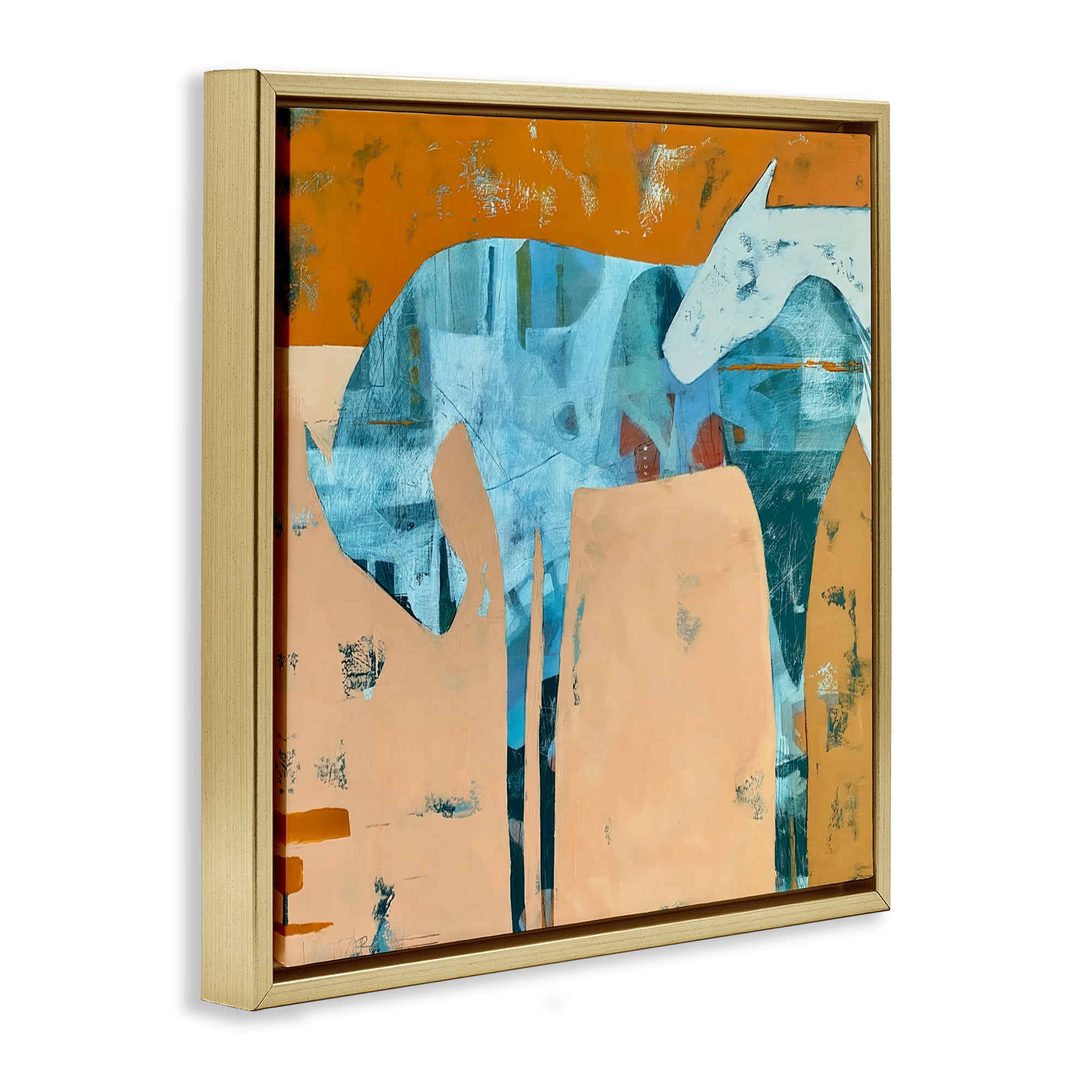 Kindred Crush Horses Gold Framed Floater Canvas Wall Art, design by Dianna Fritzler