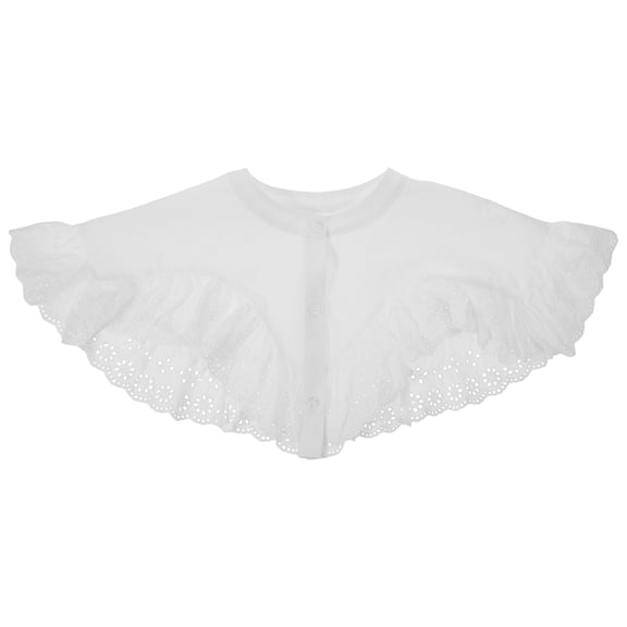WEAVILUX White Polyester Shawl False Collar for Women, 1 Pack, Elegant Accessory for Formal Events and Special Occasions