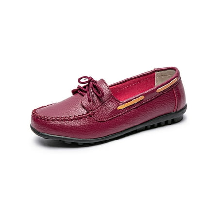 

GENILU Ladies Comfort Lightweight Flat Boat Shoes Nursing Nonslip Breathable Slip On Moccasins