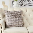 thumbnail image 2 of Home Soft Things Variegated Faux Fur Pillow Covers, 1 piece, 20"x20", Coffee, 2 of 8