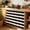 Charcoal, Cream, variant on Black Striped Sink Skirt for Bathroom, Self-Adhesive Under Sink Curtain, Farmhouse Country Minimalist Brown Stripes Hide Pipes & Storage Fabric Cabinet Skirt Cover for Kitchen Laundry 32"x55"