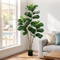 thumbnail image 4 of 4FT Artificial Fiddle Leaf Fig Tree, Tall Faux Ficus Tree, Artificial Plants for Home Office Decor, 4 of 8