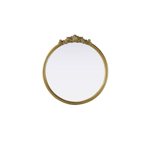 Elegant Decor Naomi Vintage Resin Mirror 30x32 in Antique Brass