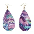 thumbnail image 4 of Glitter Acrylic Teardrop Statement Earrings Morocco Rainbow Stripe Women Jewelry, 4 of 5