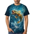 thumbnail image 4 of LAOLIUSN Men's Fishing Graphic T-Shirt, Bass Fish Water Splash Tee, Outdoor Short Sleeve Fishing Shirt, S-4XL, 4 of 7