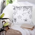 thumbnail image 3 of Gray Eucalyptus Coastal 20x20 Pillow Covers Set of 2, Beach Starfish Shells Throw Pillow Covers Decorative Couch Cushion Case, Microfiber Square Pillowcases for Bedroom Car Living Room, 3 of 7