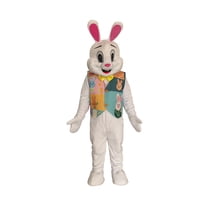 Easter Bunny Adult Mascot Costume with Plush Rabbit Suit, Vest, Full ...