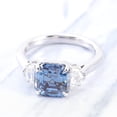 thumbnail image 5 of Blue Jewelry 2.1 Ct Asscher Cut Moissanite Rings - 14K White Gold Plated Rings - Diamond Engagement Wedding Rings for Women's - 3 Stone Engagement Wedding Rings - Proposal Delicate Rings, 5 of 9