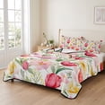 thumbnail image 2 of Queen Quilt Set 90''x96'', Spring Tulip Lightweight Summer Bedspread Coverlet Set with 2 Pillow Shams, Summer Floral Botanical Elegant Breathable All Season Quilt Bedding for Bedroom/Guest Room, 2 of 9