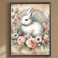 thumbnail image 3 of Pintura de diamante 5D DIY taladro redondo completo lindo conejo flor arte artesanía 30x40cm Wdftyju, 3 of 9