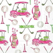 IHR Ideal Home Range 3-Ply Paper Napkins Rosanne Beck Collections, 20-Count Cocktail Size, Girly Golf