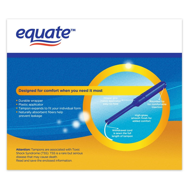 Equate Super Plus Absorbency Unscented Tampons with Plastic Applicators, 36  Ct