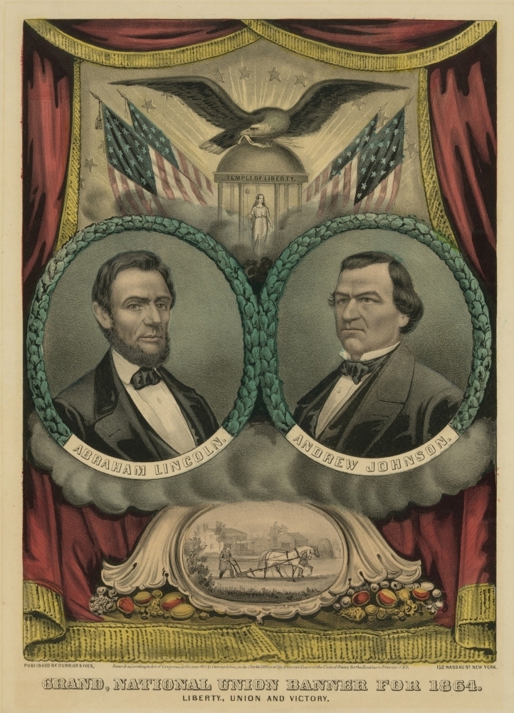 Grand National Union Banner For Abraham Lincoln And His 1864 Running