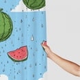 thumbnail image 3 of Awypu Hand Drawn Cartoon Watermelon Shower Curtain - Durable and Washable - Waterproof - Multiple Sizes White, 3 of 7
