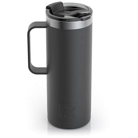 RTIC 20 oz Stainless Steel Insulated Travel Mug  Splash-Proof Lid  Black