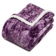 thumbnail image 1 of Chanasya Cloud Print Reversible Velvet Fleece Throw Blanket - for Couch Bed Sofa Chair Day Nap - Super Soft Cozy Snuggly Comfort Chick Plush Light Weight Sherpa Blankets - 50"x65" - Aubergine Purple, 1 of 4