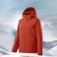 thumbnail image 2 of Sentmoon Ski Coat Plus Size Hooded Neck Long Sleeve Womens Lightweight Jackets Zipper Solid Color Windproof Waterproof Trendy Womens Clothes with Pockets Fall and Winter for Running and Hiking, 2 of 8